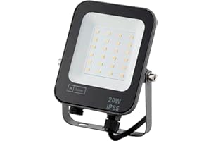 M Ledme - Projecteur LED Napoli 20W, 2.400 lumens, IP65 dimmable, couleur de la lumière froide (6000K), éclairage extérieur, utilisation pour jardin, patios, parking, hôtel, hangars, etc.