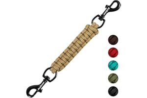 PetBonus Hundehalsband Clips, handgefertigtes Sicherungsband für Hundegeschirr, Stachelhalsband, doppelendiger Leinenverbinder (Hellbraun)