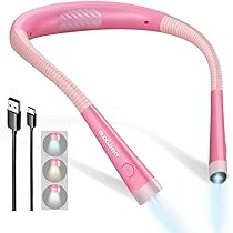 VFANDV Lampe De Lecture De Cou Rechargeable – 3 Températures + Gradable – Bras Flexible 270° – Lecture, Tricot, Camping, Réparation