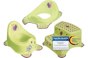 JHEPPBAY 3er Set Z Hippo grün WC Aufsatz + Kindertopf + Hocker zweistufig Toilettentrainer**