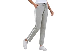 FGFD&OU Spodnie do Joggingu Damskie Bawełniane Spodnie Sportowe z Paskami Dres Treningowy Spodnie Treningowe z Kieszeniami Spodnie do Biegania Spodnie Rekreacyjne