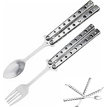 Set Posate Pieghevoli In Acciaio Inox - Coltello Forchetta Cucchiaio - Con Custodia - Per Campeggio E Viaggi - Foto 6