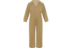 TTAO Kinder Arbeitsoverall Einteilige Blaumann Schutzanzug Jumpsuit Atmungsaktiv Frühling Herbst Junior Rallyekombi Freizeitanzug Größe 110-176