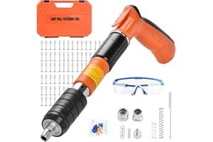 KEDIFOAI Pistola Per Chiodi Con 220 Pezzi Rotondi, Pistola per Unghie Sparachiodi, Portatile Nail Gun Silenziatore Regolabile Pistola Per Chiodi In Acciaio Pistola Per Chiodi Pistola (ORANGE+220PCS)