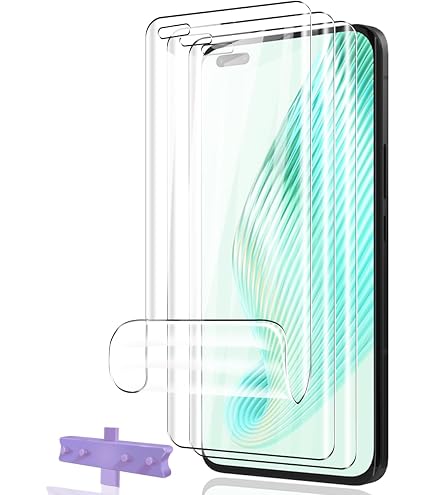 Akcoo 3 Pezzi Vetro Temperato per Honor Magic5 Pro,Pellicola Prottetiva UV,Supporta Lettore di Impronte Digitali,Tocco Sensibile,Protezione Completa da Bordo a Bordo