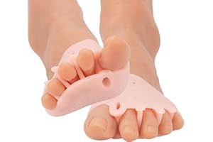 ZOUWEL Separador Dedos Pie de Silicona con Protector de Juanetes, 2 Pck de 4 uds-Corrector Dedos Del Pie Para Aliviar el Dolor Corrector de Juanetes, Unisex, Talla única (couleur)