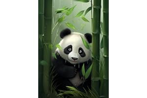 DIUJHUUY Kits de Pintura de Diamante Taladro Completo 5D, Panda Lindo con Cristal de Estrás Bordado de Diamante DIY Arte y Artesanía para Adultos,Niños Principiantes, Hogar, Decoración de Pared - 30 * 40 cm