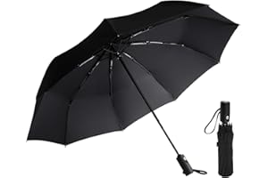 AMVUZ Regenschirm Sturmfest Reise Winddichte Auf-Zu-Automatik Taschenschirm,210T Teflon-Beschichtung Schirm