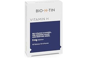 BIO-H-TIN Vitamin H 5 mg (Biotin) für gesunde Haare & Nägel, 90 Tabletten für 6 Monate
