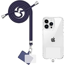 Cordon Tour De Cou Téléphone Universel – Sangle Réglable Nylon Avec 2 Patchs Adhésifs – Pour Smartphones, Badges, Clés