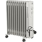 JATA JCRA2311 - Radiador Electrico bajo consumo de aceite de 11 módulos. 3 potencias de calor (1000-1500-2500 W) Máxima segur