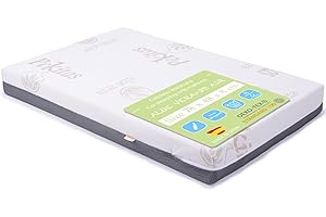 PEKITAS Matelas pour berceau hybride réversible double face 48 x 78 cm, épaisseur 8 cm, housse amovible lavable, dureté ferme, respirante et anti-étouffement pour berceau cododo bébé