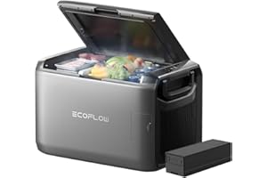 EF ECOFLOW GLACIER Classic 55L réfrigérateur congélateur portable à 2 zones avec batterie 298 Wh, refroidissement autonome 39 h, charger via CA, solaire et voiture pour camping, voyages, RV