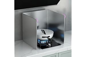 Tauzveok Splash Guard Kitchen Back Wall, Foldable Kitchen Wall Splash Guard, for Gas Cooker, Hob Top, Frying Pan and Fryer, with Non-Stick Coating, Stainless Steel, B3.3P 40 x 40 x 40 cm