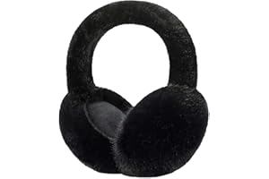 Bcenoilua Damskie nauszniki, ciepłe, wiatroszczelne, pluszowe nauszniki, regulowane nauszniki, składane, puszyste, sztuczne mufki, ocieplacze na zimę, na zewnątrz