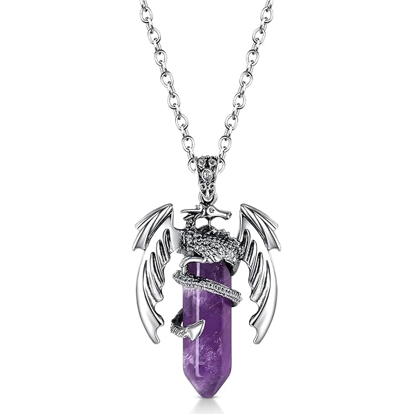 SOULMEET Sterling Silver Dragon Necklace With Heart Crystal Pendant, Ideal Gift For Women, Girls
