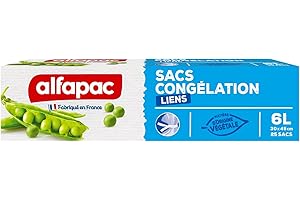 Alfapac Bolsas de congelación con enlace, Gran modelo, Origen vegetal, pack de 25, tamaño 30 x 45 cm