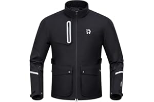 RIDEIRON Veste moto homme avec protections CE,Veste moto hiver avec doublure amovible pour protéger du froid et du vent en toutes saisons,Noir
