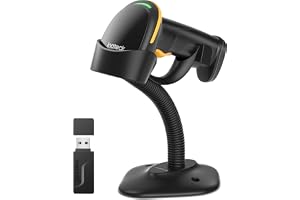 Inateck 2D handhållen streckkodsläsare med smart stativ, trådlös streckkodsläsare, streckkodsskanner med APP och SDK, QR-kodsskanner med batteri 2600 mAh, BCST-35