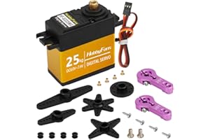 yusvwkj 25KG Digital Servo High Torque Full Metal Gear Waterproof with 25T Servo Arm for RC Car Crawler Robot Control Angle 180°