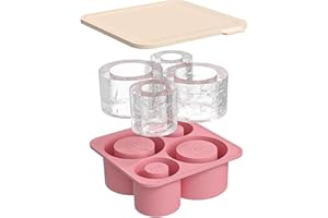 FURNSII Eiswürfelform für Stanley Cup, Silikon Eisform mit Deckel 4 Große Zylindrische Eiswürfel Herstellen, BPA-frei Eiswürfelbehälter für Stanley Ice Cube Mold Eis Zubehör