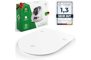 ‎FLIPLINE FLIPLINE Gleitbrett für Thermomix TM6 / TM5 Weiß [AirSlide] aus Mineral-Acrylstein (Teflon-Füße) Edler Slider - müheloses Verschieben - Rollbrett Thermomix Gleiter