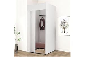 Gdmokle Camerino Mobile, Spogliatoio Portatile con Tenda Scorrevole, Fasciatoio Portatile per Negozio, Ufficio, Centro Commerciale, Spiaggia (Bianco, 100X100X200cm)
