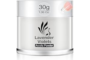 Lavender Violets Clear Dipping Powder for Nails 30g - Acrylic 2-in-1 3D Carving Marble Styling| DIY Salon-Grade Manicure | Air Dry, Sheer Base Color, Strengthening | Prevents Breakage N101