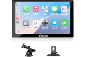 Przenośny samochodowy stereo, Carpuride V9 bezprzewodowe Carplay i Android Auto, 9-calowe radio z ekranem dotykowym 1080P HD z BT 5.0, łącze lustrzane, czujnik światła, uchwyt na deskę