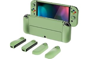 PlayVital AlterGrips Hülle für Nintendo Switch OLED, Joy Con Case Hülle Schutzhülle Dockable Zubehör, Ergonomische Grip Joycon mit Schutzfolie&Joystick Kappen für Nintendo Switch OLED