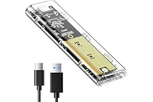 SHOPWELLY Case SSD M.2 NVME USB Case NVME,USB C 3.2 Gen 2 10Gbps, Adattatore SSD M.2 Portatile Esterno per 2230/2242/2260/2280 con UASP Adattatore m2, Plug & Play, Design Trasparente
