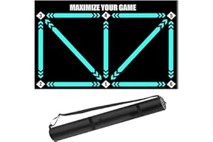 IUUWON Football Training Mat with Carrying Bag Soccer Training Mat 35 * 24IN, Soccer Footstep Skills Training Equipment with Storage Bag for Improving Dribble Training Auxiliary Props Anti-skid Carpet