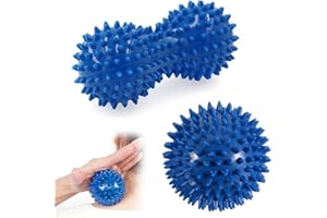 MIAYICAL Palline Massaggio, 2 Pezzi Pallina Massaggio Piede, Palline a Riccio Massaggio Fascite Plantare, massaggi dei punti trigger, Massaggiatore Muscolare per Recupero Muscolare, Schiena, Gambe, Piedi, Mani