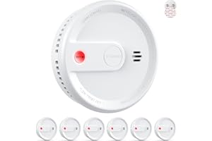 X-Sense Rauchmelder mit 10-Jahres-Batterie, Brandmelder mit Magnethalterung, Standby ohne LED-Blinksignal, Test-/Stummschaltungstaste, ultraschlank, XS0G-SN, 6 Stück