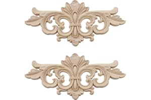 SG Store Lot de 2 appliques en bois sculpté - Décoration en bois sculpté - Accessoires décoratifs pour la maison