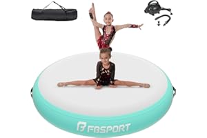 FBSPORT Airspot, 10/20/30CM Höhe Airtrack Matte, Durchmesser 70/100/140CM Aufblasbare Tumbling Matte Air Barrel, Air Tumbling Track Trainingsmatte mit Pumpe, Aufblasbare Gymnastikmatte, Turnmatte