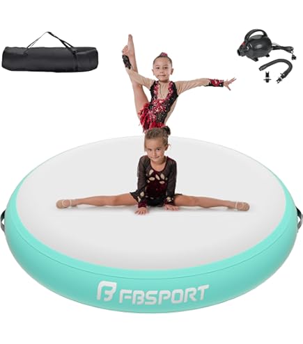 Aufblasbare Yoga-Matte Rund - 100cm Durchmesser 10cm Höhe Mit Luftpumpe