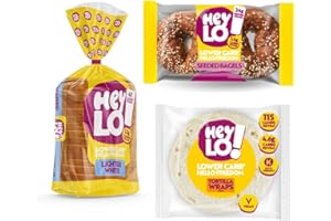 HeyLO! Bestseller Bundle - 1 Pack White Loaf 300g, 1 Pack of 2 Bagels, 1 Pack of 6 Wraps - All Keto Friendly