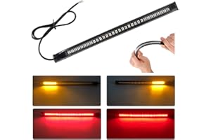 yifengshun Ultra-thin 48 LED 2835 3014SMD Motorcycle Rear Light Bar - 12 V Universal Flexible - Brake Assist LED Plate Motorcycle Headlight (Red + Amber)