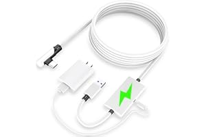 Kuject Cable Link 5m pour Meta Quest 3, avec Port de Charge séparé pour une Alimentation Ultra Durable, Câble USB 3.0 de Type A vers C pour Accessoire de Casque VR et jeu PC