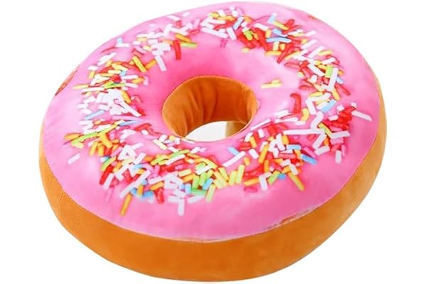 Maomoto 3D-munkkudd, mjukt runt munkkudd, plysch, fyllt, munk-kakkudd, livsmedel, fyllt dekorgudde för heminredning, barnpresent, 40 cm