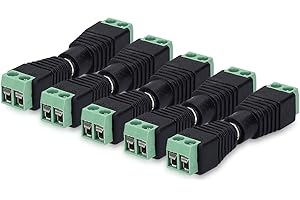 Kwmobile Zestaw Adapterów Wtykowych RCA 5x - Łącznik Kabel Na Złącze Cinch - Złącze Druciane 2-Biegunowe - Gniazdo i Wtyczka RCA