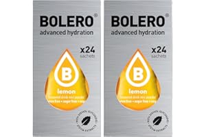GENERIC Set Bolero Drink da 48 Bustine Lemon 3 grammi 3 gr Gusti Diversi Assortimento alla Frutta Preparato Polvere Solubile Bevanda Fresca in Acqua,144 grammi dolcificato stevia,0.14 kilograms