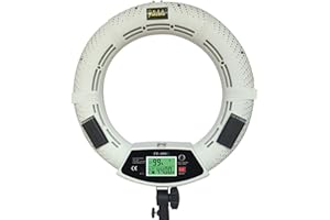 YIDOBLO Wyświetlacz cyfrowy 18 cali, pilot zdalnego sterowania, możliwość ściemniania, 3200 K-5500 K, zestaw świateł pierścieniowych LED, do aparatu, smartfona, portretu, selfie, YouTube, zdjęć,