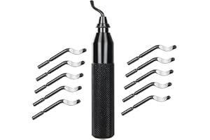 ASZAUI Entgrater Werkzeug Universal,Handentgrater, Entgrater Werkzeug mit 11 Stück 360 ° Rotierender Klinge,Entgrater für 3D Drucker,Kunststoff, Metall,Epoxidharz, Rohr, PVC,Aluminium und Edelstahl