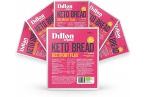 Dillon Organic Beetroot Flax Keto Bread, 6 x 250g Low Carb and Gluten-Free, High Fibre and High Omega 3, A Blend of Beetroot, Flax, Sunflower Seeds, and Caraway Seeds