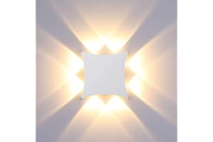 ENCOFT Applique da Parete Interno LED 3000K Lampada Esterno Parete IP65 Impermeabile Luci da Balcone Esterno in Alluminio 8W Bianco