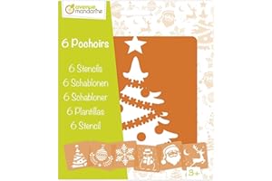 AVENUE MANDARINE MY MANDARINE 42455MD - Un paquet de 6 POCHOIRS 15x15 cm avec notice incluse - À partir de 3 ans - NOËL