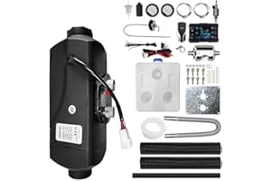 SPORTS FLYFREE 12V 2KW Diesel Air Heater, Diesel Night Heater with Remote Control And LCD Monitor for RV Truck, Bus, Boat, Touring Car, Caravans, Motorhomes (Black，2KW，10L)