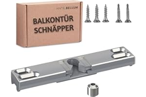 Scrocco per porta da balcone, chiudiporta invisibile per balcone, sistema di chiusura per porta da balcone con molla di sicurezza e viti in un set - Ante Bellum